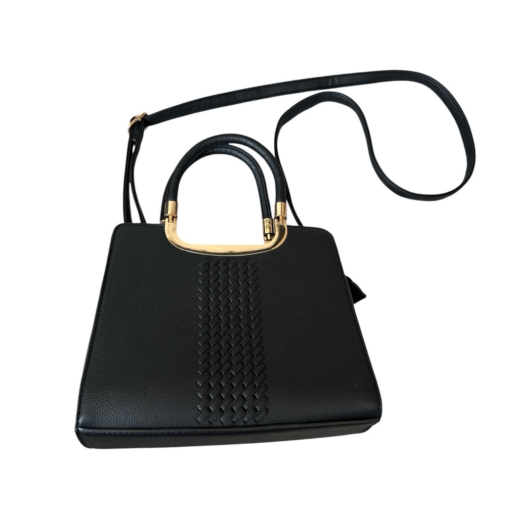 NWOT‎ Le Bag Chic Black Crossbody Bag with Gold Accents